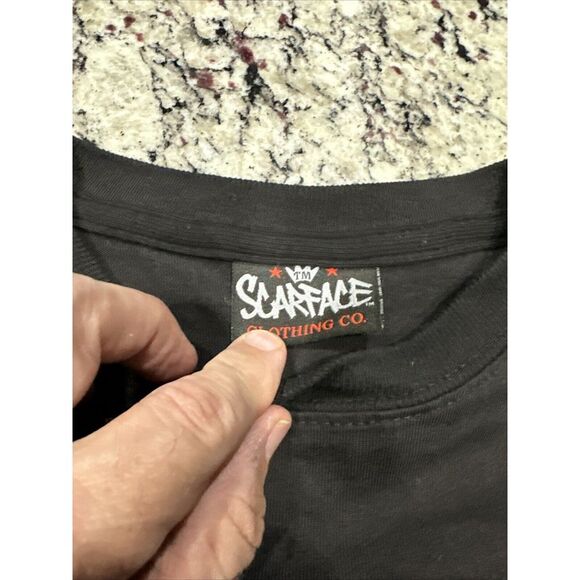 VTG 90s Scarface Clothing Co T Shirt Mens XL Black Tony Montana Gangsta Mob - Picture 7 of 9